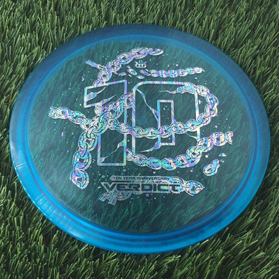 Dynamic Discs Lucid Ice Verdict with Ten Year Anniversary Edition Breaking Chains Stamp - 173g - Translucent Blue