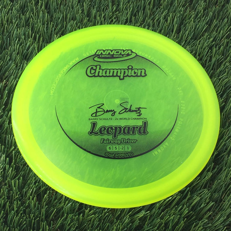 Innova Champion Leopard with Barry Schultz - 2x World Champion Signature Stamp - 165g - Translucent Yellow