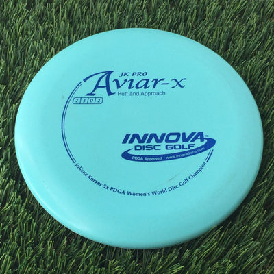 Innova Pro JK Aviar-x with Juliana Korver 5x PDGA Women's World Disc Golf Champion Stamp - 149g Turquoise Blue