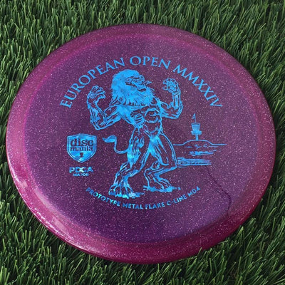 Discmania Italian C-Line Metal Flake MD4 with European Open MMXXIV | PDGA Major | EO2024 Fundraiser Prototype Stamp - 177g - Translucent Purple