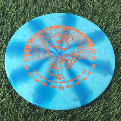 Dynamic Discs Supreme Burst Sockibomb Felon with Ricky Wysocki - Runnin' Raptor Stamp - 174g Light Blue