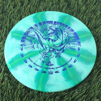 Dynamic Discs Supreme Burst Sockibomb Felon with Ricky Wysocki - Runnin' Raptor Stamp - 174g Light Green