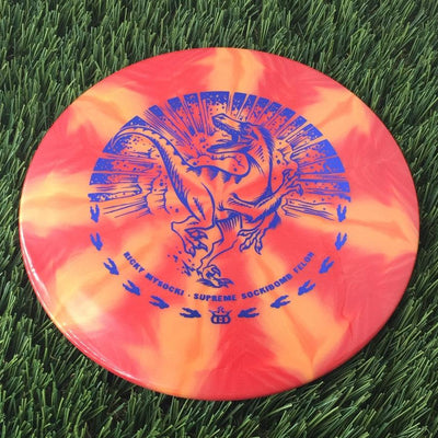 Dynamic Discs Supreme Burst Sockibomb Felon with Ricky Wysocki - Runnin' Raptor Stamp - 176g Orangish Red