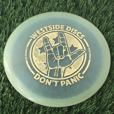 Westside VIP Ice Orbit Moonshine Gatekeeper with Sai Ananda "Don't Panic" 2024 Tour Series Stamp - 179g - Translucent Turquoise Blue