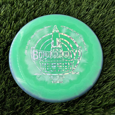 Discraft ESP Swirl Luna with Bombs Away Junior Tournament 2024 | Lawrence, KS | Presented by DZDiscs, Discraft, and GRIPeq w/ 2023 Discraft Tour Series Bottom Stamp Stamp - 172g Green