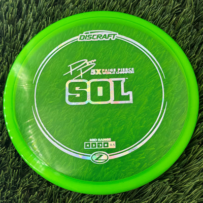 Discraft Elite Z Sol with PP 29190 5X Paige Pierce World Champion Stamp - 174g - Translucent Green