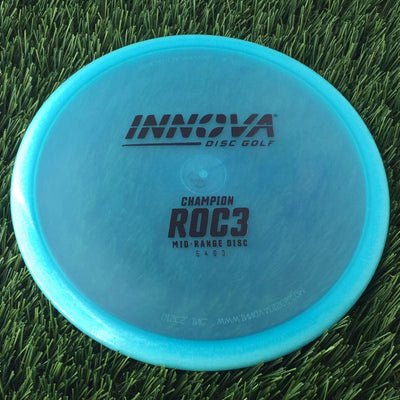 Innova Champion Roc3 with Burst Logo Stock Stamp - 150g - Translucent Blue