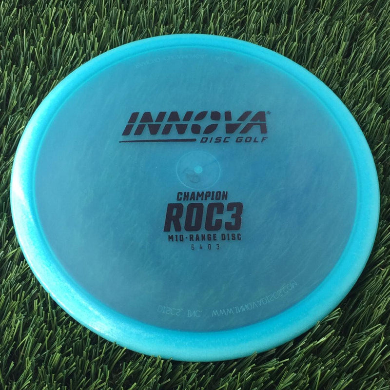 Innova Champion Roc3 with Burst Logo Stock Stamp - 150g - Translucent Blue