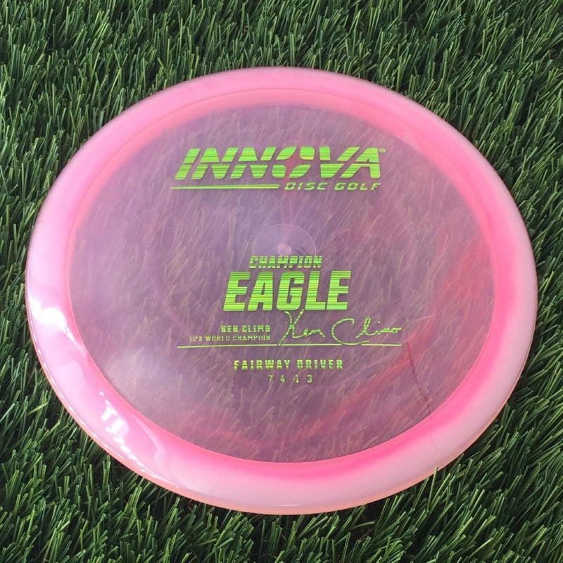 Innova Champion Eagle with Ken Climo 12 Time World Champion Burst Logo Stamp - 166g - Translucent Pink