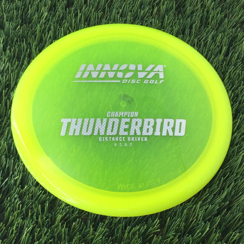 Innova Champion Thunderbird with Burst Logo Stock Stamp - 155g - Translucent Yellow