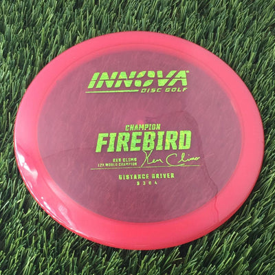 Innova Champion Firebird with Ken Climo 12X World Champion Signature Burst Logo Stock Stamp - 171g - Translucent Dark Pink