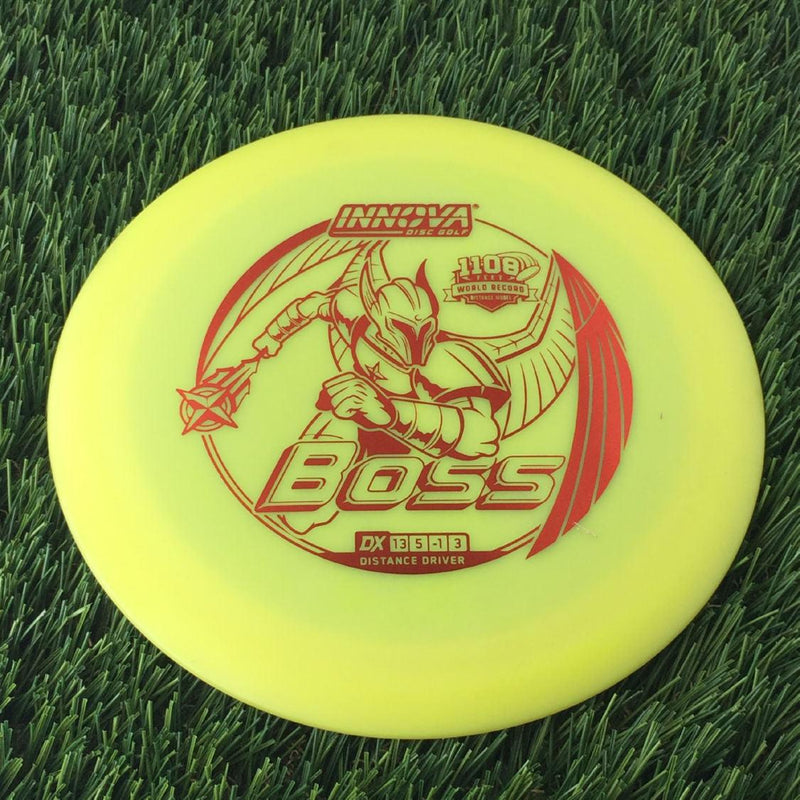 Innova DX Boss with 1108 Feet World Record Distance Model Stamp - 158g Yellow