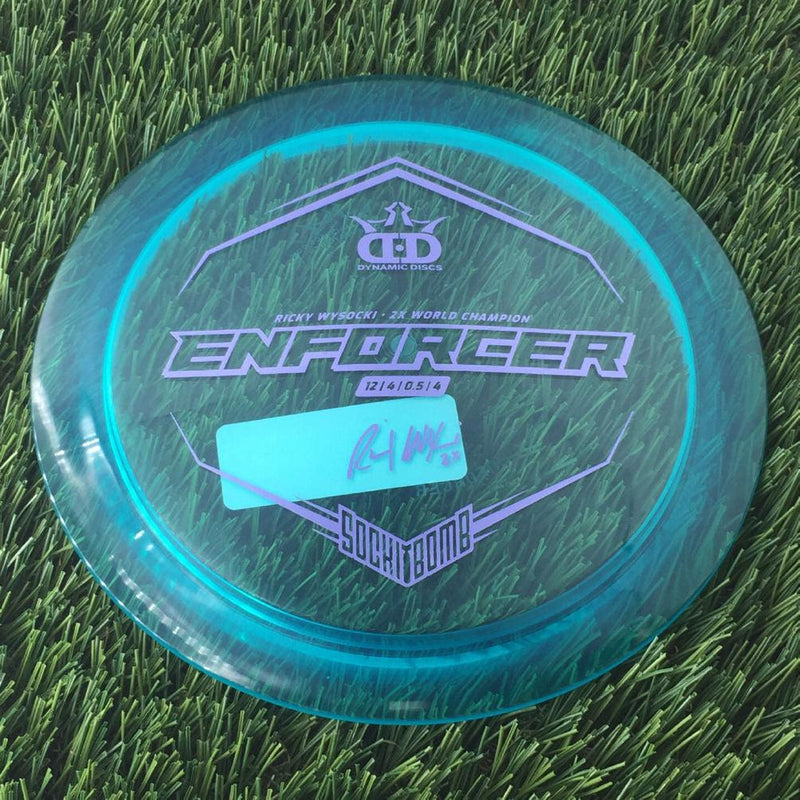 Dynamic Discs Lucid-X Enforcer with Ricky Wysocki - 2X World Champion - SockiBomb Stamp - 173g - Translucent Blue