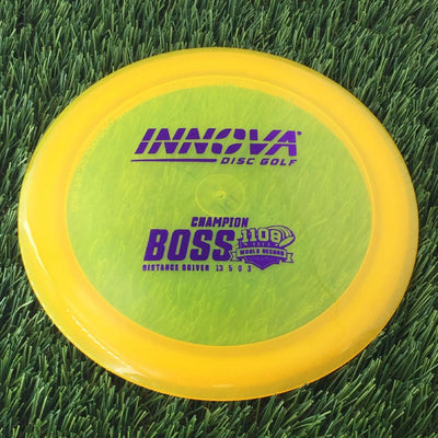 Innova Champion Boss with Burst Logo Stock 1108 Feet World Record Stamp - 171g - Translucent Light Orange