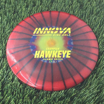 Innova Champion I-Dye Hawkeye with Burst Logo Stock Stamp - 171g - Translucent Red