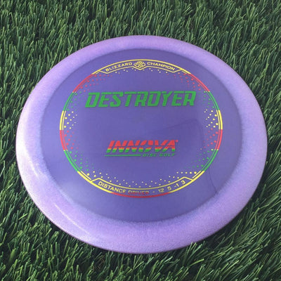 Innova Champion Blizzard Destroyer with Burst Logo Stock Stamp - 138g - Translucent Purple