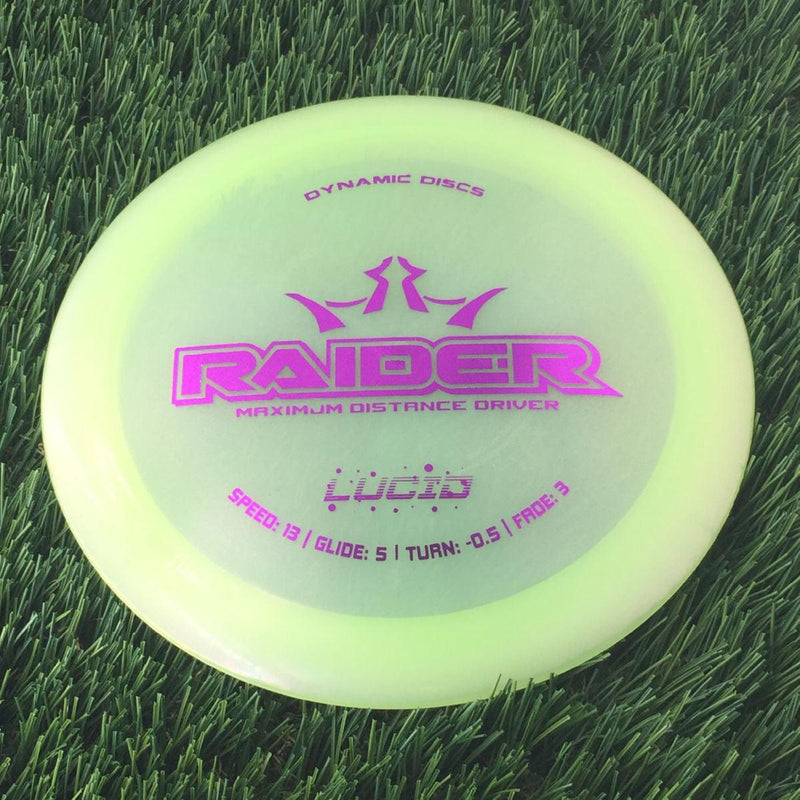 Dynamic Discs Lucid Ice Glimmer Raider - 173g - Translucent Light Yellow