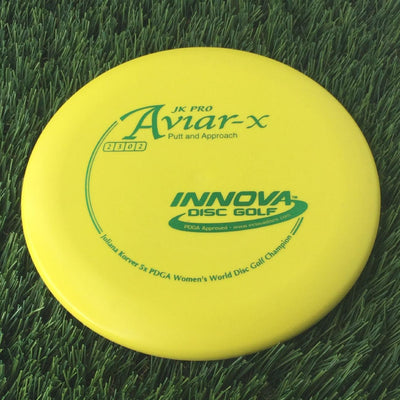 Innova Pro JK Aviar-x with Juliana Korver 5x PDGA Women's World Disc Golf Champion Stamp - 172g Yellow