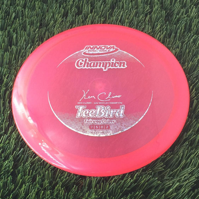 Innova Champion Teebird with Ken Climo 12 Time World Champion Signature Stamp - 172g - Translucent Pink