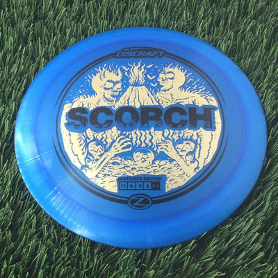 Discraft Elite Z Scorch with Volcanic Skeletons Double Foil Stamp - 174g - Translucent Blue