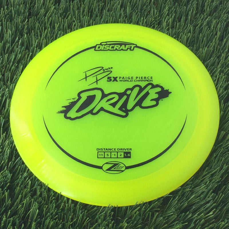 Discraft Elite Z Lite Drive with PP 29190 5X Paige Pierce World Champion Stamp - 161g - Translucent Yellow