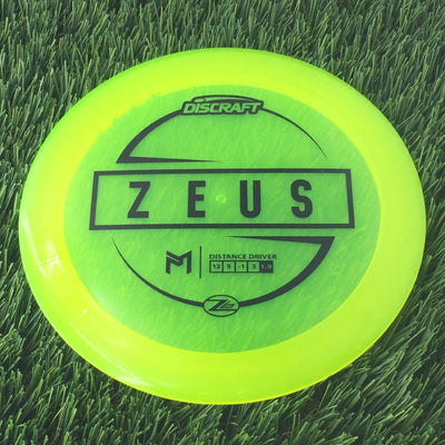 Discraft Elite Z Lite Zeus with PM Logo Stock Stamp Stamp - 165g - Translucent Yellow