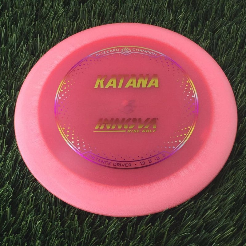 Innova Champion Blizzard Katana with Burst Logo Stock Stamp - 136g - Translucent Pink