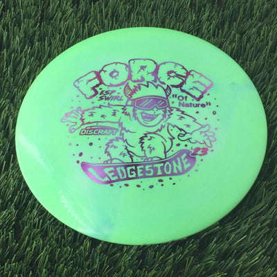 Discraft ESP Swirl Force with 2023 Ledgestone Edition - Wave 1 Stamp - 174g Aqua Green