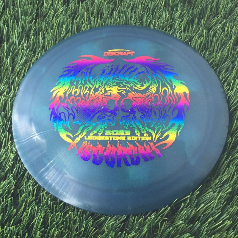 Discraft Elite Z Metallic Swirl Scorch with 2023 Ledgestone Edition - Wave 1 Stamp - 174g - Translucent Dark Blue