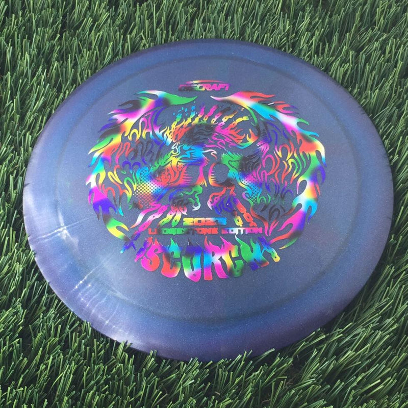 Discraft Elite Z Metallic Swirl Scorch with 2023 Ledgestone Edition - Wave 1 Stamp - 174g - Translucent Dark Blue