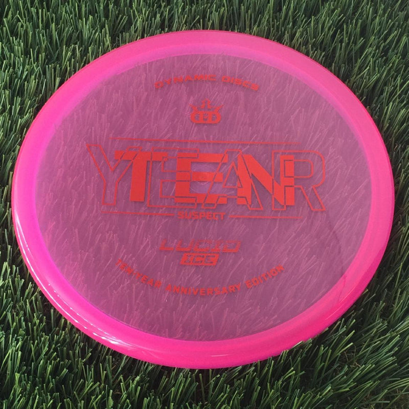 Dynamic Discs Lucid Ice Suspect with Ten Year Overlap Anniversary Edition Stamp - 176g - Translucent Pink