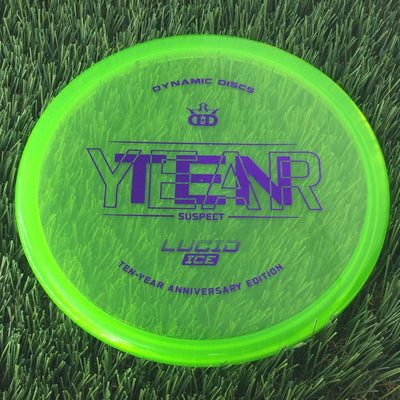 Dynamic Discs Lucid Ice Suspect with Ten Year Overlap Anniversary Edition Stamp - 173g - Translucent Green