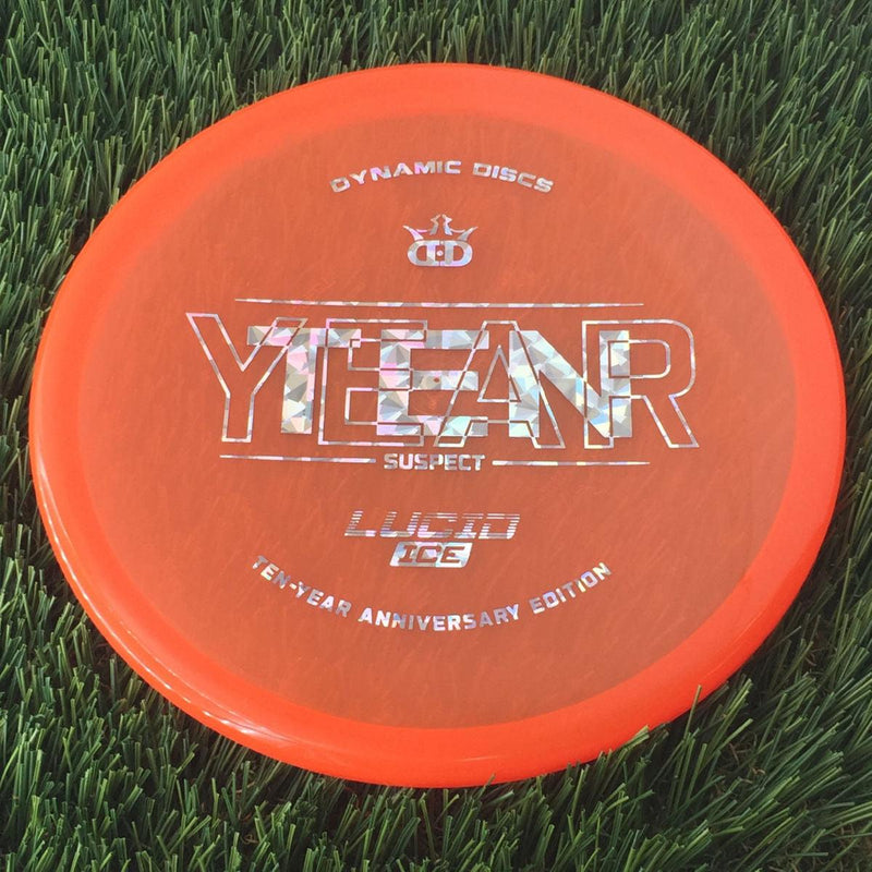 Dynamic Discs Lucid Ice Suspect with Ten Year Overlap Anniversary Edition Stamp - 173g - Translucent Orange