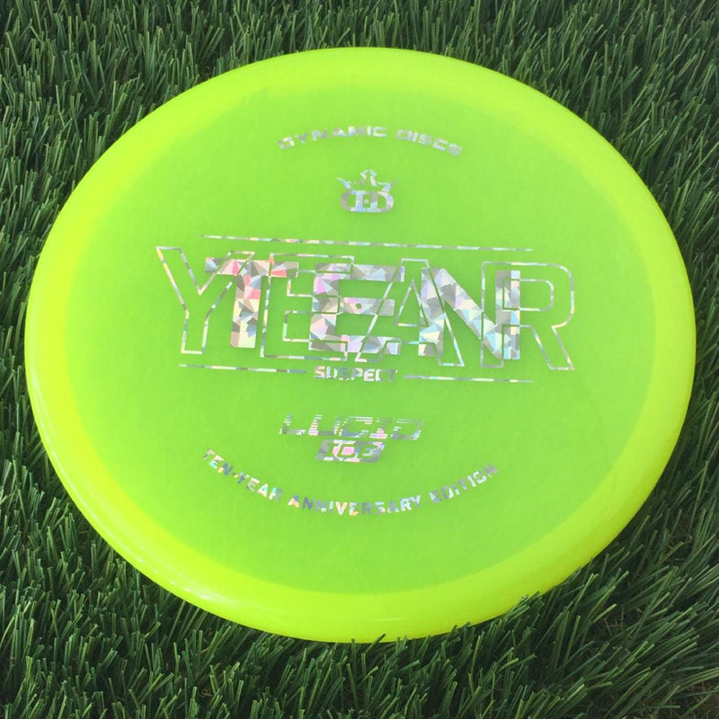 Dynamic Discs Lucid Ice Suspect with Ten Year Overlap Anniversary Edition Stamp - 176g - Translucent Yellow