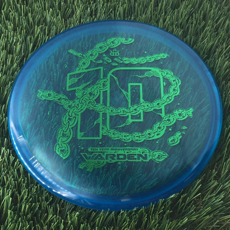 Dynamic Discs Lucid Ice Warden with Ten Year Anniversary Edition Breaking Chains Stamp - 175g - Translucent Blue