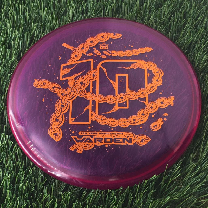 Dynamic Discs Lucid Ice Warden with Ten Year Anniversary Edition Breaking Chains Stamp - 176g - Translucent Purple