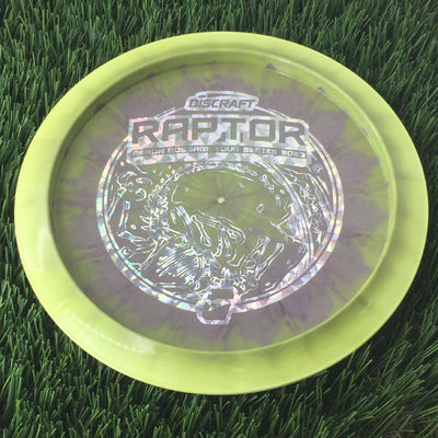 Discraft ESP Swirl Raptor with Aaron Gossage Tour Series 2023 Stamp - 174g Muted Green