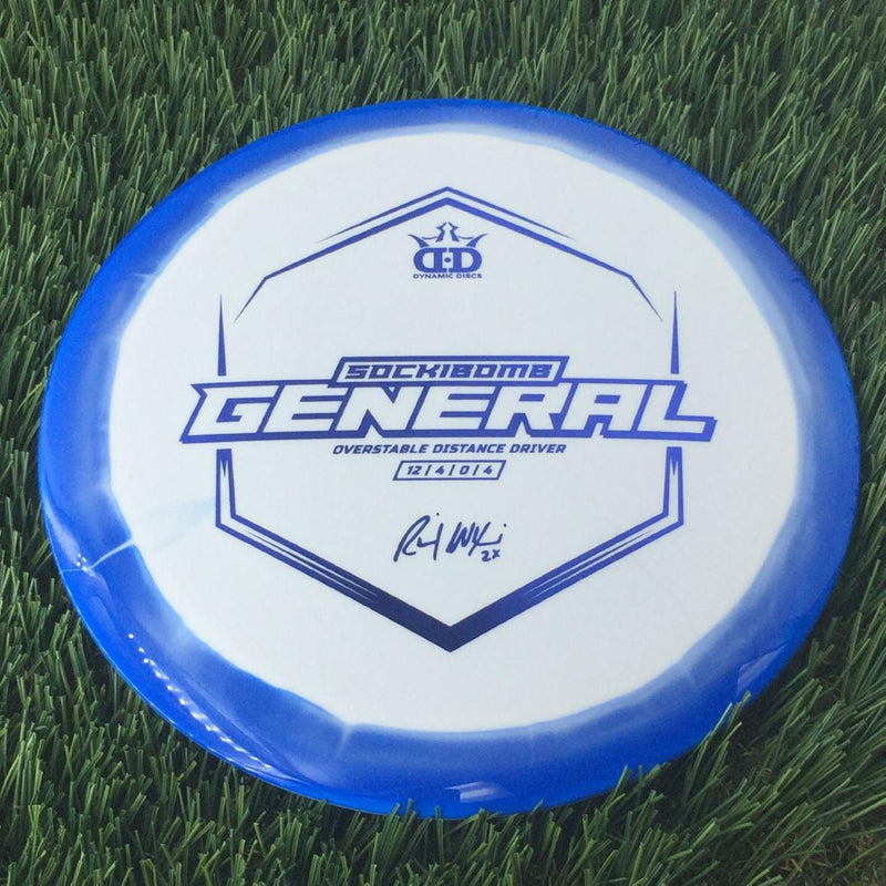 Dynamic Discs Supreme Orbit Sockibomb General with Sockibomb Ricky Wysocki Signature 2x World Champion Stamp - 175g Blue