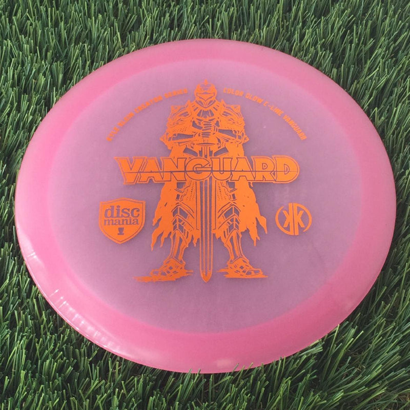 Discmania C-Line Color Glow Reinvented Vanguard with Kyle Klein Creator Series - Powerful Knight Stamp - 176g - Translucent Pale Pink