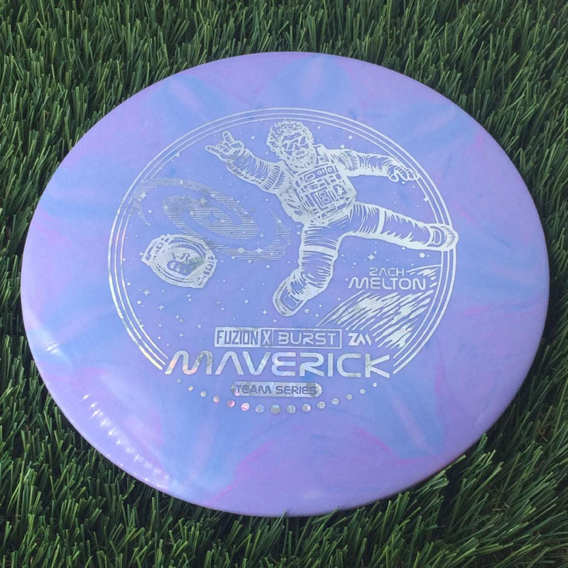 Dynamic Discs Fuzion-X Burst Maverick with Zach Melton Team Series 2024 - ZM in Space Stamp - 175g Blurple