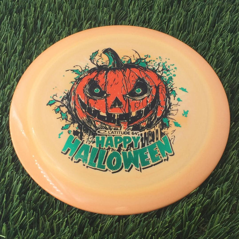 Latitude 64 Royal Grand Rive with Happy Halloween Spooky Pumpkin - Triple Foil 2024 Stamp - 175g Light Orange