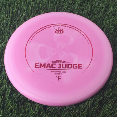 Dynamic Discs Classic Supreme EMAC Judge with Small EMac Silhouette Stamp - 176g Pink