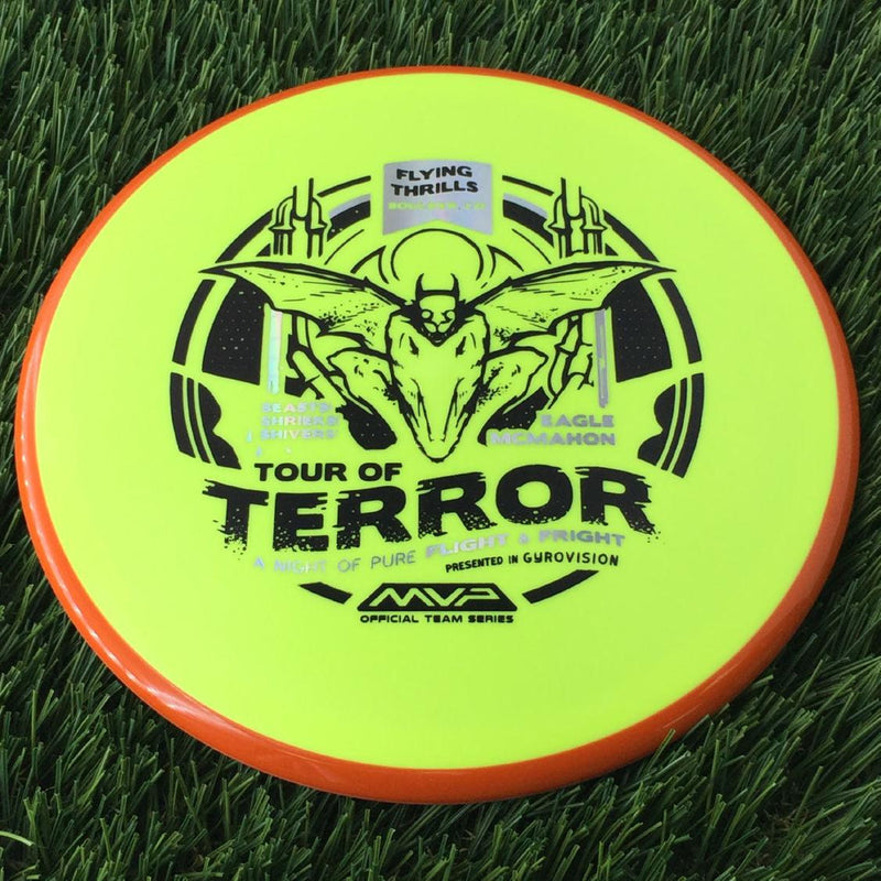 Axiom Fission Pyro with Flying Thrills in Bolder, CO presented by Gyrovision & Eagle McMahon - 2024 Halloween Tour of Terror Stamp - 176g Yellow