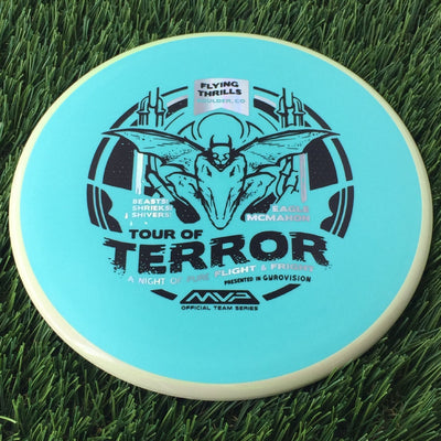 Axiom Fission Pyro with Flying Thrills in Bolder, CO presented by Gyrovision & Eagle McMahon - 2024 Halloween Tour of Terror Stamp - 177g Turquoise Blue