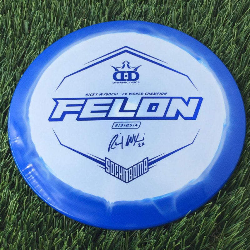 Dynamic Discs Fuzion Orbit Felon with Ricky Wysocki - 2X World Champion - SockiBomb Stamp - 176g Blue