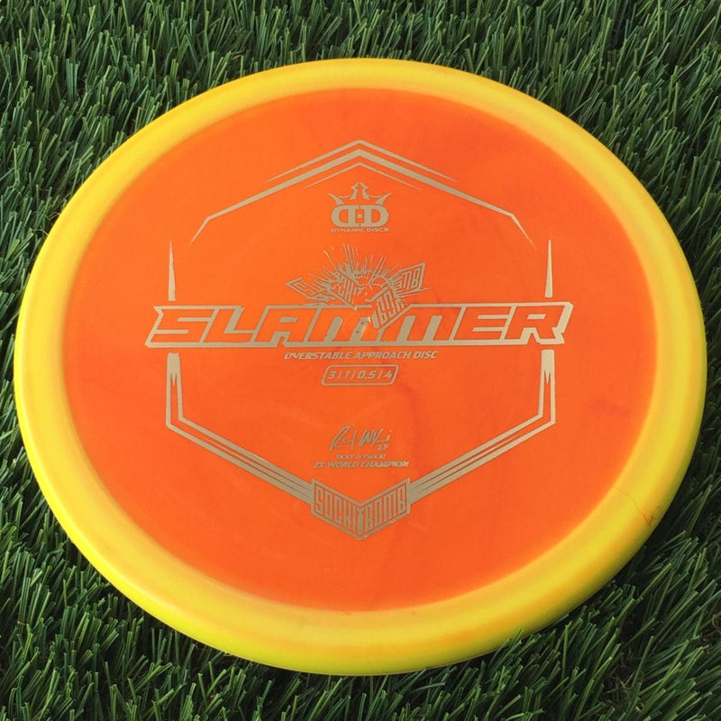 Dynamic Discs Classic Supreme SockiBomb Slammer with Sockibomb Ignite V3 - Ricky Wysocki 2x World Champion Stamp - 175g Orangish Yellow