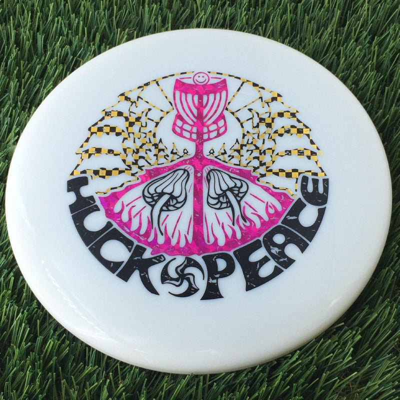 Discmania Soft Neo Spore with Huck Peace - Small TriFly in the Forest - Triple Foil Stamp - 157g - Translucent White