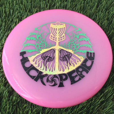 Discmania Soft Neo Spore with Huck Peace - Small TriFly in the Forest - Triple Foil Stamp - 157g - Translucent Pink