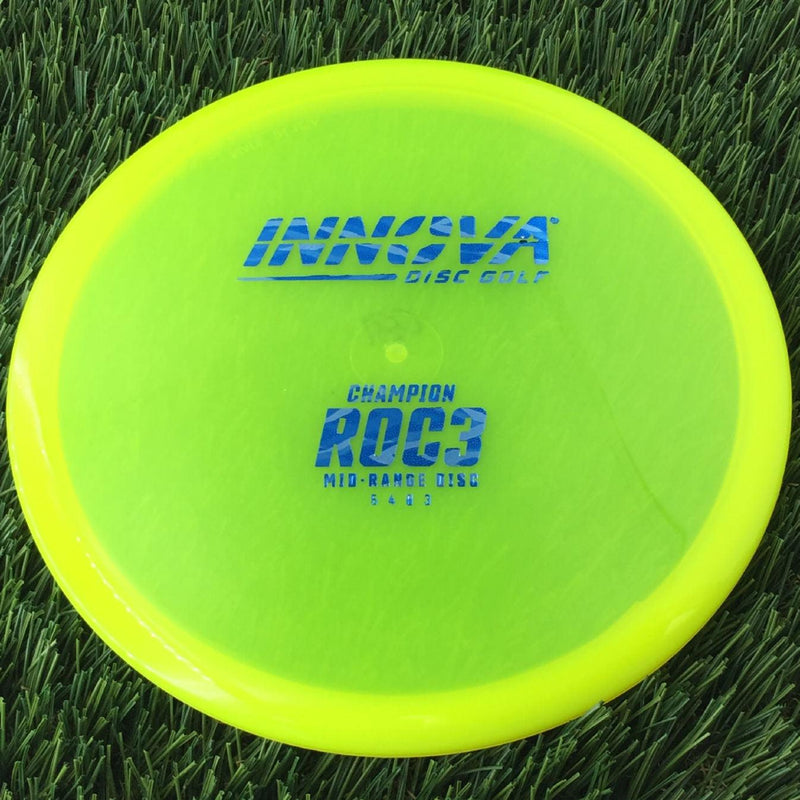 Innova Champion Roc3 with Burst Logo Stock Stamp - 180g - Translucent Yellow