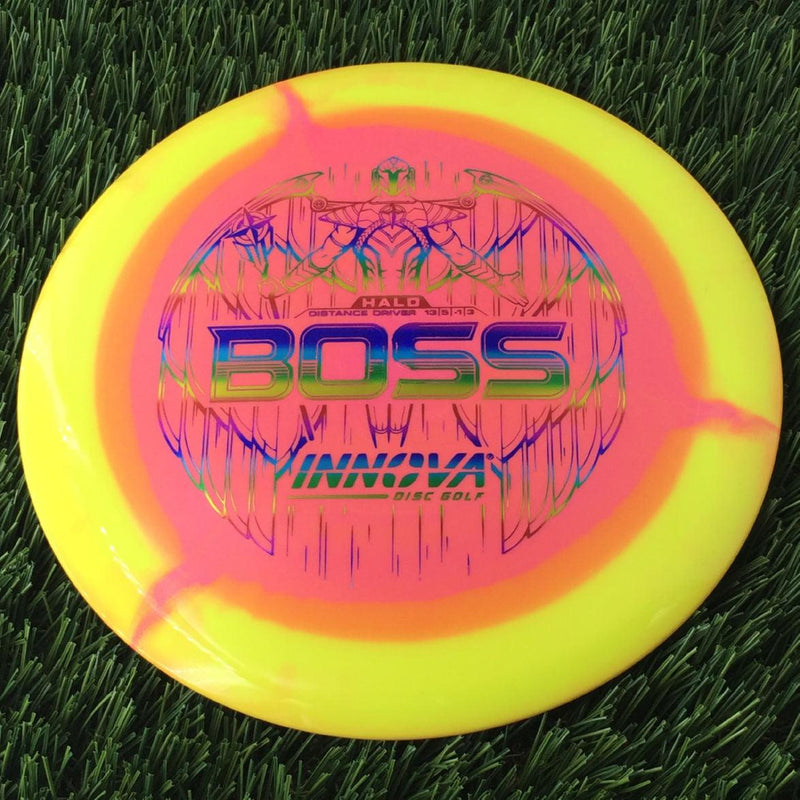 Innova Halo Star Boss with Burst Logo Stock Stamp - 160g Orangish Yellow